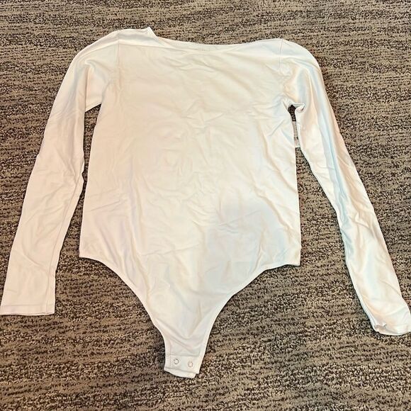 Free People Lost On You Long sleeve Bodysuit M/L White - Picture 1 of 3